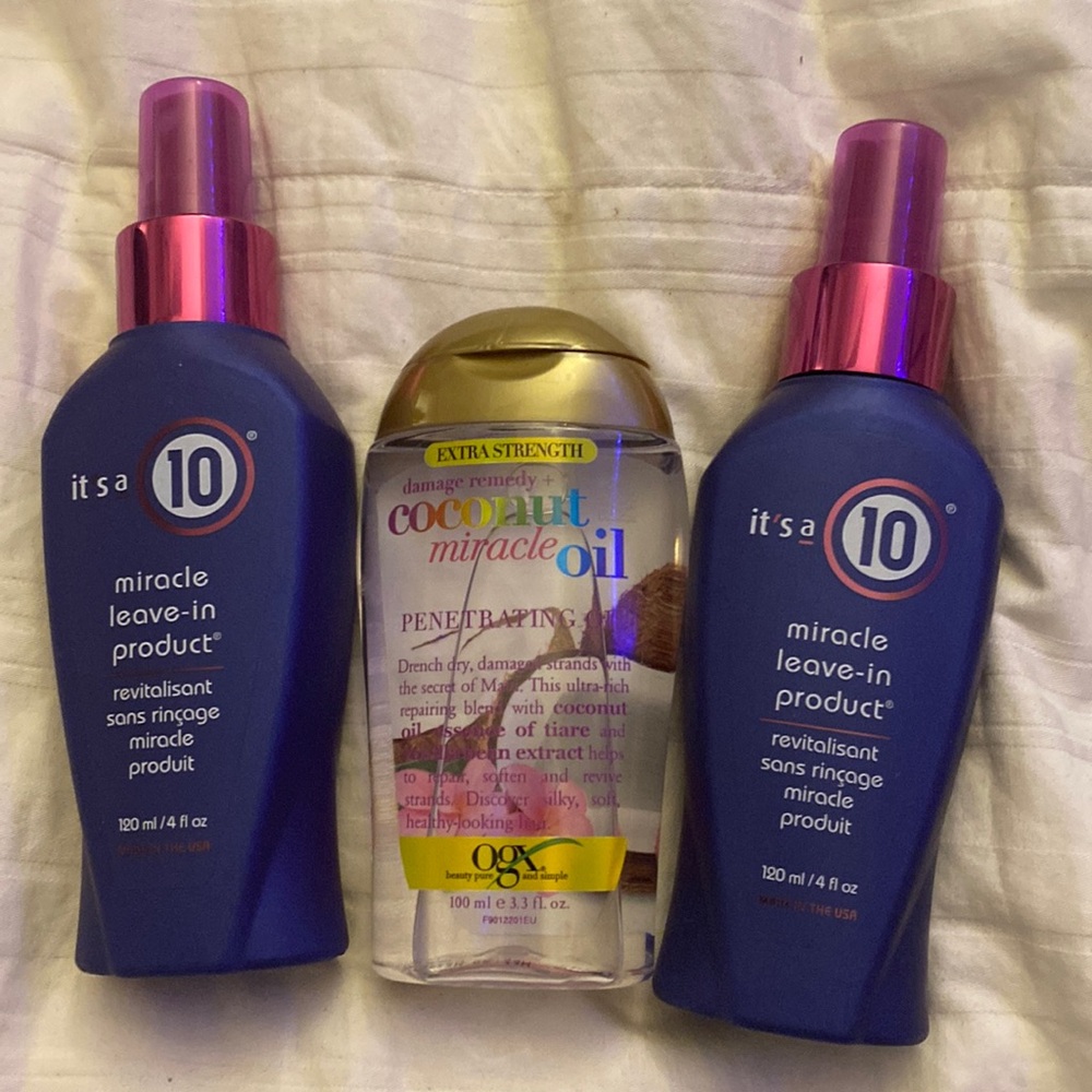 Bundle of 3! It’s a 10 miracle leave in conditioner!  coconut miracle oil 3.3oz